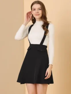 Allegra K Women's Pinafore Flared Skater Suspender Overall Skirts -Allegra K GUEST c5a9aeda b8cf 4948 93d5 40c2251927ed