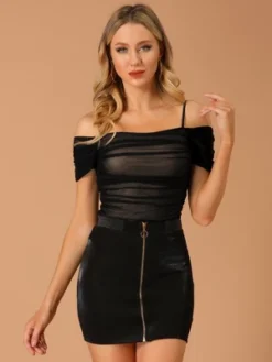 Allegra K Women's Pleated Vintage Casual Summer Ruched Halter Tank Top -Allegra K GUEST c5dc98aa 2faf 440d 9b1b 8f29b86d62f1