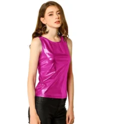 Allegra K Women's U Neck Stretchy Slim Fit Shiny Sparkly Metallic Tank Top -Allegra K GUEST c5e26475 fa2e 4d16 96f1 1c49724a02dd