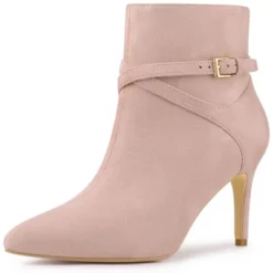 Allegra K Women's Pointy Toe Buckle Cross Straps Stiletto Heel Ankle Boots -Allegra K GUEST c643492d 46ab 4643 b801 44596469d57a