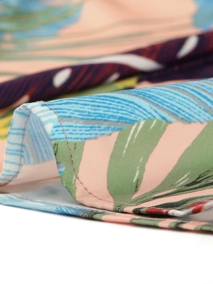 Allegra K Women's Floral Casual Elastic Waist Wide Leg Tropical Trouser 5 Allegra K Women's Floral Casual Elastic Waist Wide Leg Tropical Trouser - Image 5