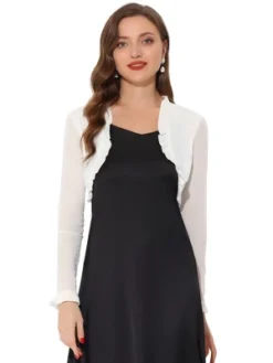 Allegra K Women's Elegant Sheer Mesh Long Sleeve Ruffle Collar Crop Bolero 13 Allegra K Women's Elegant Sheer Mesh Long Sleeve Ruffle Collar Crop Bolero -Allegra K GUEST c6649e22 2b25 4d79 8179 5d506c696b06