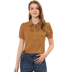 Allegra K Women's Retro Dots Print Bow Tie Peter Pan Collar Chiffon Blouse -Allegra K GUEST c70a1151 8faa 4493 8cce bfbc5264fea1