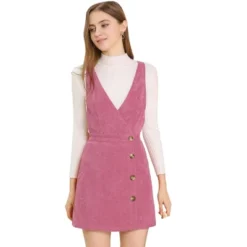 Allegra K Women's Corduroy Mini V Neck Vintage A-Line Bib Overall Pinafore Skirts -Allegra K GUEST c75d492e 4b84 476c 978a 63a05df4a620