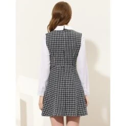 Allegra K Women's Elegant Plaid Tweed Contrast Lapel Collar Long Sleeve A-line Dress -Allegra K GUEST c78a56e0 cb8c 491b b0a7 eea23b50281e