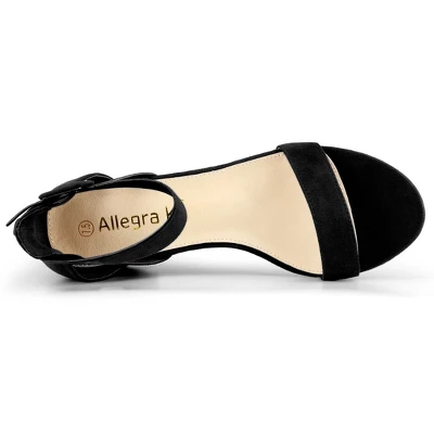 Allegra K Women's Ankle Strap Block Low Heel 4 Allegra K Women's Ankle Strap Block Low Heel - Image 4