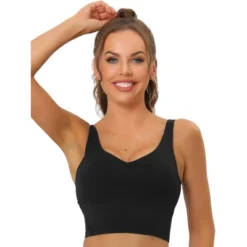 Allegra K Women's Workout Fitness Longline Wireless Padded Yoga Sports Bra With Medium Support -Allegra K GUEST c9ffe319 7110 416c 894f 3c06d2f28baa
