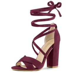 Allegra K Women's Crisscross Front Block Heeled Lace Up Sandals -Allegra K GUEST ca0d61c9 c7c4 4cc7 9c23 ac3298391ee1