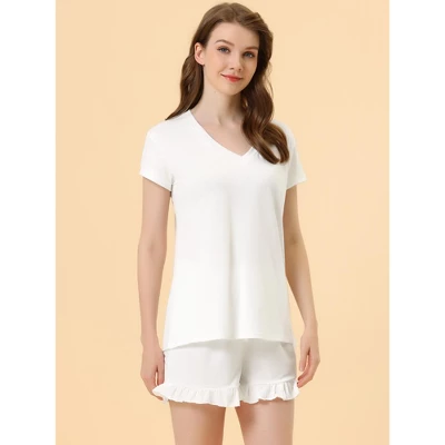 Women's Summer Pajamas Short Sleeves Tops And Shorts Sleepwear Lounge Sets 1 Women's Summer Pajamas Short Sleeves Tops And Shorts Sleepwear Lounge Sets