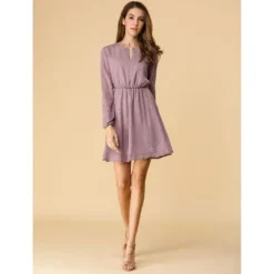 Allegra K Women's Choker V Neck Vintage Flared Gilding Metallic Shiny Star A-Line Dress -Allegra K GUEST ca8f8f46 cb2d 443b 9a18 4f08f045d730