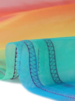 Allegra K Women's Rainbow Mesh Short Sleeve Cover Up Sheer T-Shirt -Allegra K GUEST cad39b59 38e6 4890 96fb b5e88ce86950