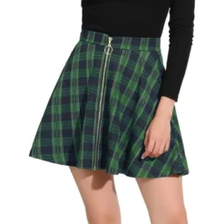 Allegra K Women's Plaid A-Line Zip Up High Waisted Skater Skirt -Allegra K GUEST cb0483b3 39d4 47f7 925a 3e5b865585c3