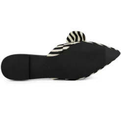 Allegra K Women's Pointed Toe Slip On Flat Stripe Bow Slides Mules -Allegra K GUEST cc0db512 b244 4864 b5cf 91a97bc3ffcb