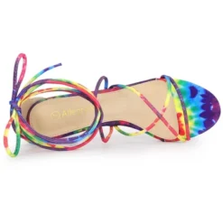 Allegra K Women's Lace Up Strappy Tie Dye Kitten Heels Sandals -Allegra K GUEST cc265e5a 60e0 413e 9568 4f43643486f7