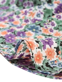 Allegra K Women's Floral Tie Front Blouse Deep V Neck Ruffle Hem Short Sleeve Tops -Allegra K GUEST cd9c6c56 5384 4344 8673 b1555c2ebea3