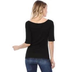 Allegra K Women's Half Sleeves Scoop Neck Fitted Layering Soft T-Shirt -Allegra K GUEST ce80dfe2 f778 4c46 a158 2cb84741ad7e