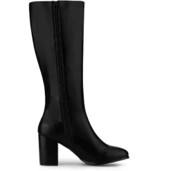 Allegra K Women's Round Toe Block Heels Knee High Boots -Allegra K GUEST d18e16ce 3c85 4a69 bfb5 8db6f8331643