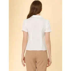 Allegra K Women's Vintage Bow Tie Peter Pan Collar Office Button Up Shirt -Allegra K GUEST d1e7ef63 e58d 43bb b630 4500b151e198