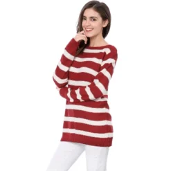 Allegra K Women Long Sleeves Drop Shoulder Loose Striped Sweater -Allegra K GUEST d1ebbded c663 48a9 9035 3b2c4c5f7c97