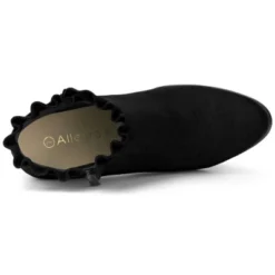 Allegra K Women's Ruffle Block Heel Ankle Boots -Allegra K GUEST d29209ab 312e 4c02 92a8 3fccea75f689