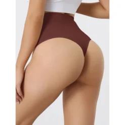 Allegra K Women's High-Waisted Tummy Control Invisible Stretchy Comfortable Thong