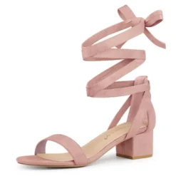 Allegra K Women's Open Toe Block Heel Lace Up Sandals -Allegra K GUEST d4308a06 0e65 4ce6 810d 0b8f124e34ce