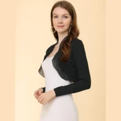 Allegra K Women's Elegant Ruffle Collar Crop Cardigan Knit Open Front Bolero Shrug -Allegra K GUEST d461bc5b 9748 492e b9e7 df09aba10e7a