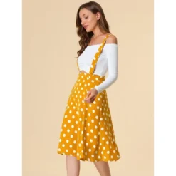 Allegra K Women's Vintage Polka Dots Midi Floral Suspender Skirt -Allegra K GUEST d5508ea3 dd58 4905 8e53 30909a4f1ed8