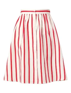 Allegra K Women's Stripes Button Front Elastic Back A-Line Midi Skirt -Allegra K GUEST d5e3ac5e 7639 4a47 b0e1 24e6ec284ab8