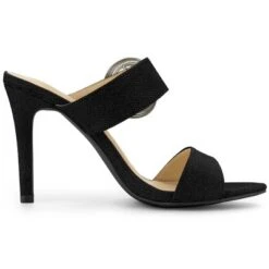 Allegra K Women's Buckle Stiletto Heels Slide Sandals -Allegra K GUEST d6b32568 d955 4e11 95bb 05eb00c49101
