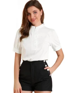 Allegra K Women's Work Office Half Placket Ruffled Puff Sleeve Blouse 26 Allegra K Women's Work Office Half Placket Ruffled Puff Sleeve Blouse -Allegra K GUEST d6f5c745 15d6 4c44 b6e3 281d0c4e4f73