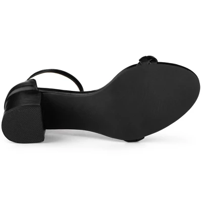 Allegra K Women's Chunky Heels Ankle Strap Braided Heel Sandals 4 Allegra K Women's Chunky Heels Ankle Strap Braided Heel Sandals - Image 4