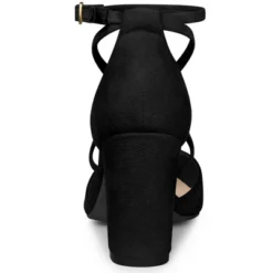 Allegra K Women's Pointed Toe Buckle Cross Strap Chunky Heels Pumps -Allegra K GUEST d840562f c689 47b5 9963 c0eb22eb36c1