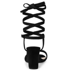 Allegra K Women's Lace Up Chunky Heels Sandals -Allegra K GUEST d8a0657b f409 4e77 8edb ad2240fb518e