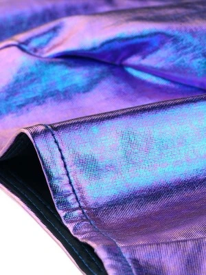 Allegra K Metallic Halter Neck Top For Women's Deep V Neck Backless Holographic Crop Tops 4 Allegra K Metallic Halter Neck Top For Women's Deep V Neck Backless Holographic Crop Tops - Image 4