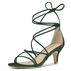 Allegra K Women's Strappy Kitten Heel Lace Up Sandals -Allegra K GUEST d9588650 32e0 4b8b a8a6 66cd1e6b94af