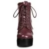 Allegra K Women's Platform Chunky High Heel Lace Up Combat Boots