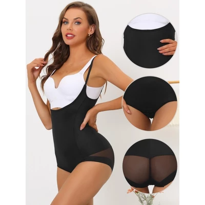 Allegra K Women's Mesh Tummy Control Slimming Sculpting Adjustable Straps Open Bust Full Leotard 2 Allegra K Women's Mesh Tummy Control Slimming Sculpting Adjustable Straps Open Bust Full Leotard - Image 2