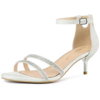 Allegra K Women's Stiletto Kitten Heels Glitter Heel Sandals 12 Allegra K Women's Stiletto Kitten Heels Glitter Heel Sandals - Image 12