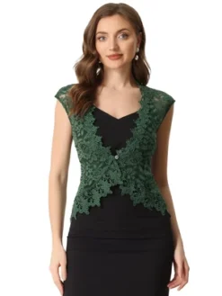 Allegra K Women's Wedding Guest Cap Sleeve Formal Sheer Floral Lace Shrug -Allegra K GUEST daff4632 92ce 4726 adca f91c3ac30a97