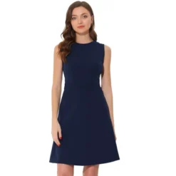 Allegra K Women's Work Round Neck Sleeveless Fit And Flare Dresses -Allegra K GUEST db8a812b c0c5 41d4 9371 5efcb6e1e151