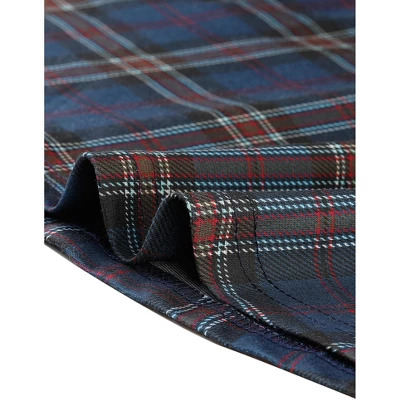 Allegra K Women's Plaid Peter Pan Collar Long Sleeve Mini A-Line Dress 4 Allegra K Women's Plaid Peter Pan Collar Long Sleeve Mini A-Line Dress - Image 4