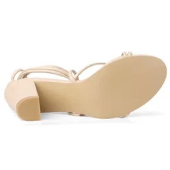 Allegra K Women's Strappy Straps Lace Up Chunky Heel Sandals -Allegra K GUEST dd10a9e4 d724 4127 855f 74f6877b77d8