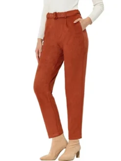 Allegra K Women's Casual Faux Suede Pants High Waist Belted Straight Legs Trousers 13 Allegra K Women's Casual Faux Suede Pants High Waist Belted Straight Legs Trousers -Allegra K GUEST dd157cb1 3d51 4fc3 aaeb 77b862e1e410