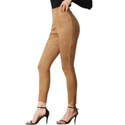 Allegra K Women's Faux Suede High Waisted Elastic Slim Casual Leggings Pants -Allegra K GUEST deae51d7 2d14 408d 96fc b286e0dcc349