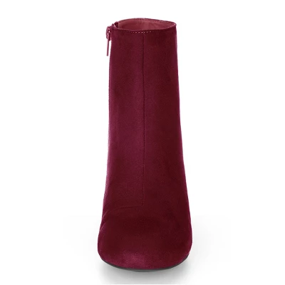 Allegra K Women Round Toe Side Zipper Block Heel Ankle Boots 1 Allegra K Women Round Toe Side Zipper Block Heel Ankle Boots