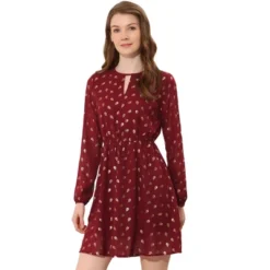 Allegra K Women's Choker V Neck Vintage Flared Gilding Metallic Shiny Star A-Line Dress -Allegra K GUEST df058e91 6ae5 4431 bd65 7bc5e61c5b58