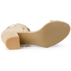 Allegra K Women's Open Toe Color Block Heel Lace Up Sandals -Allegra K GUEST df18fa66 ba6e 4a76 a8ee b79ae2b8fc2a