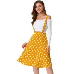 Allegra K Women's Vintage Polka Dots Midi Floral Suspender Skirt -Allegra K GUEST df223725 3a29 406a ade6 b8a92ac91410