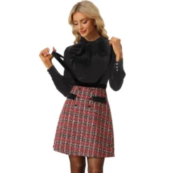 Allegra K Women's Vintage Plaid Suspender Button Decor High Waist Tweed Skirt -Allegra K GUEST dfa9457f f1f5 4659 90bb 107bea515d65